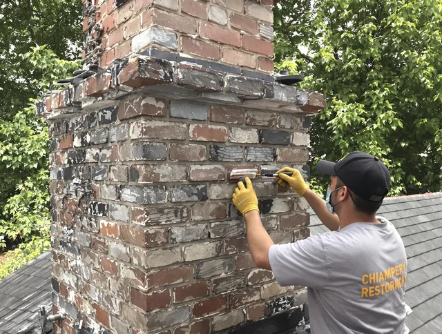 In-progress chimney restoration by Groton Chimney Sweep in Groton, MA