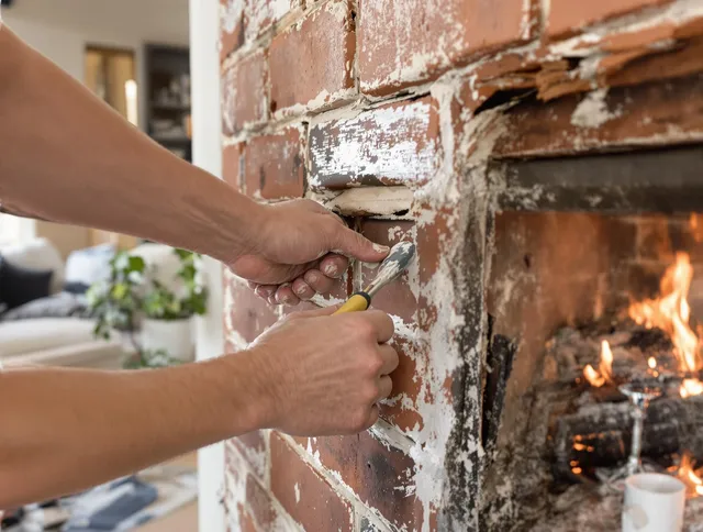 Routine fireplace repair by Groton Chimney Sweep in Groton, MA