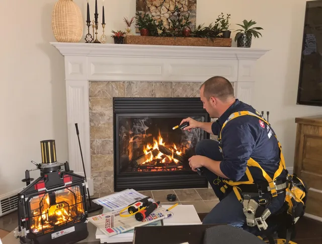 Safety-focused fireplace inspection by Groton Chimney Sweep in Groton, MA
