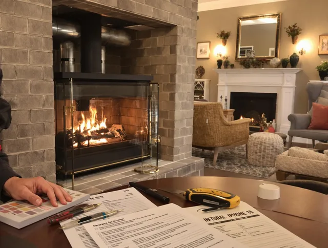 Groton Chimney Sweep verifying fireplace safety measures in Groton, MA
