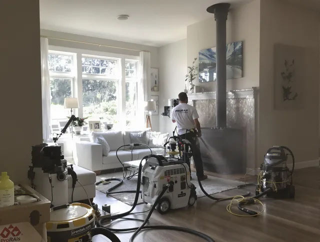 Soot removal service by Groton Chimney Sweep for a fireplace in Groton, MA